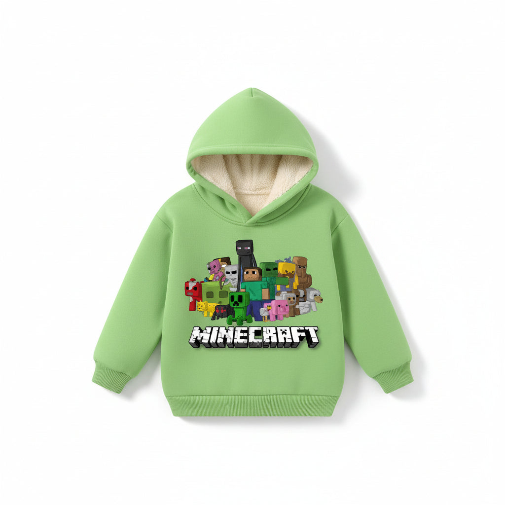 Minecraft Kinder Hoodie für Jungen – gefüttert, mit Kapuze