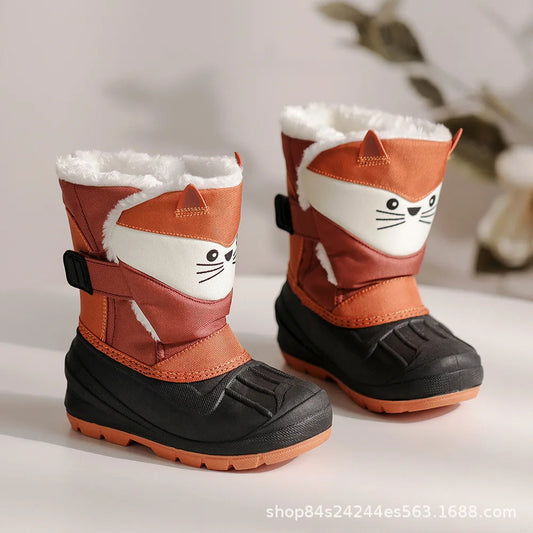 Kuschelige Fuchs-Winterstiefel für Kinder