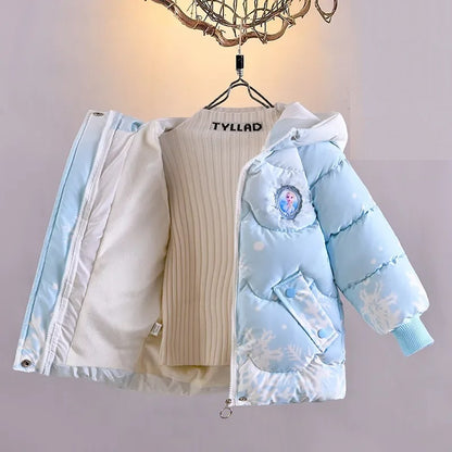 Winterjacke mit Kapuze / Innenleben aus Fleece / Daunenjacke / Steppjacke