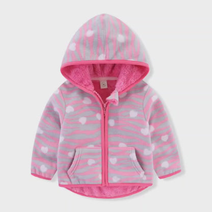 Fleecejacke für Kinder mit Kragen oder mit Kapuze