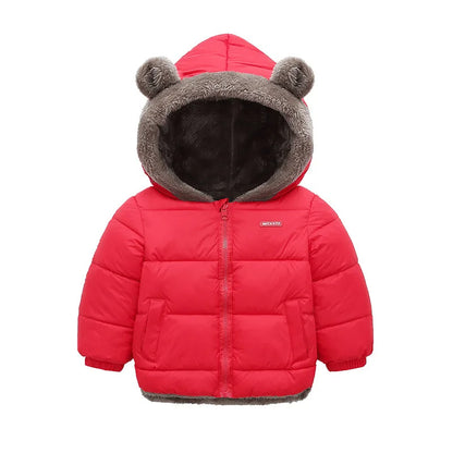Winterjacke mit Kapuze & Ohren | Innenleben aus Teddyfell / Daunenjacke / Steppjacke