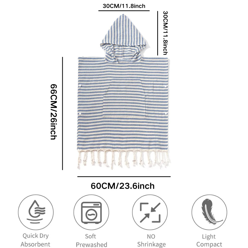 Kuscheliger Kinder-Poncho aus 100% Baumwolle