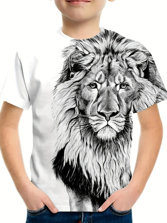 Majestätisches Löwen-T-Shirt für Kinder – Stärke und Stil vereint