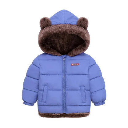 Winterjacke mit Kapuze & Ohren | Innenleben aus Teddyfell / Daunenjacke / Steppjacke