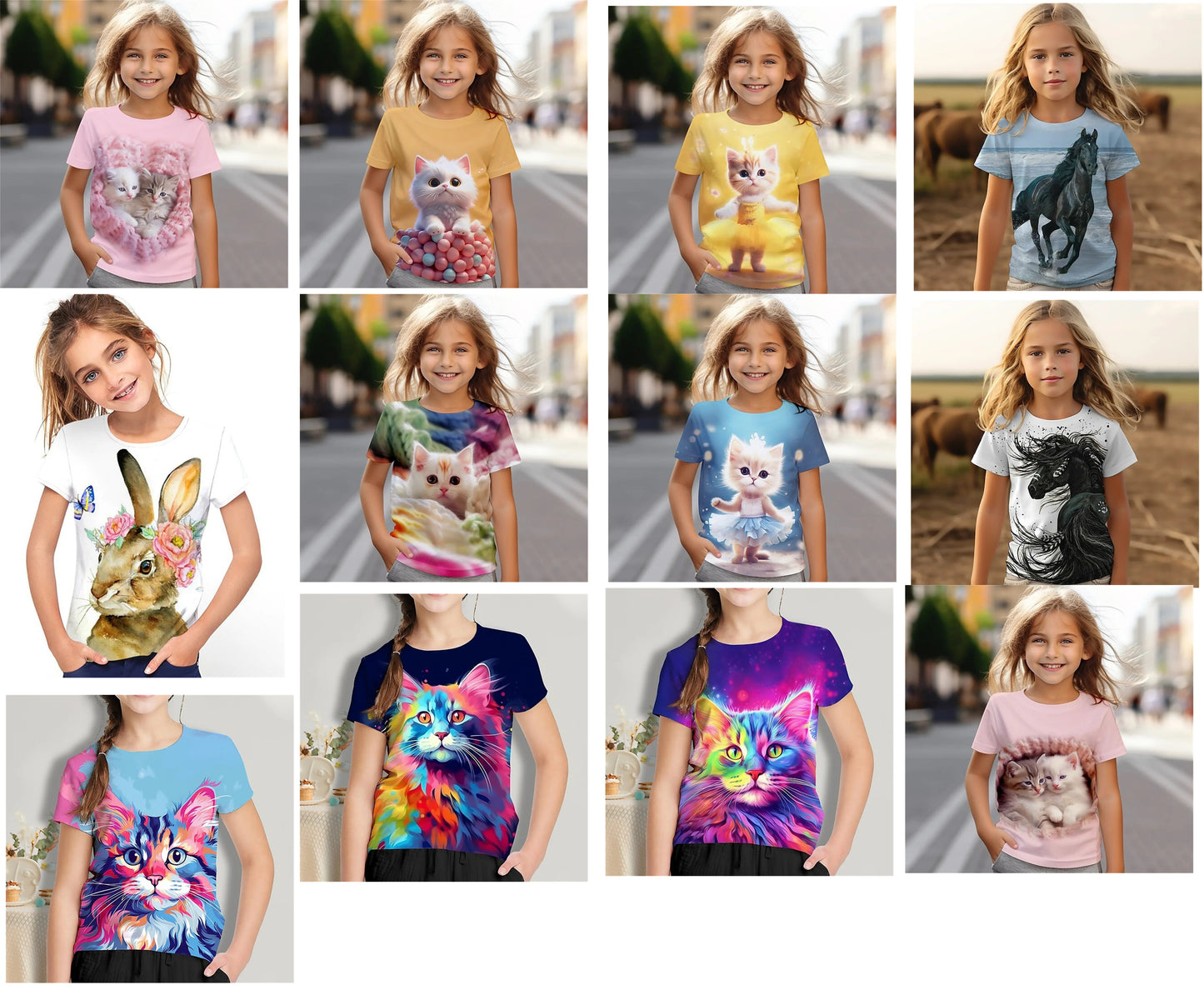 Kinder-T-Shirts mit Tiermotiven