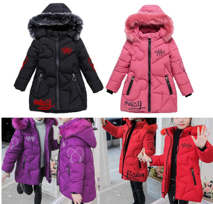 Winterjacke / Winterparka mit Kapuze & Kunstfell für Mädchen