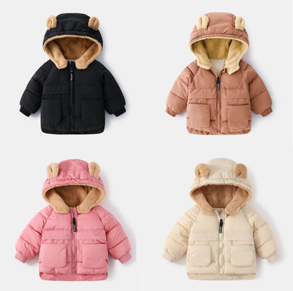 Winterjacke mit Kapuze & Ohren / Innenleben aus Teddyfell