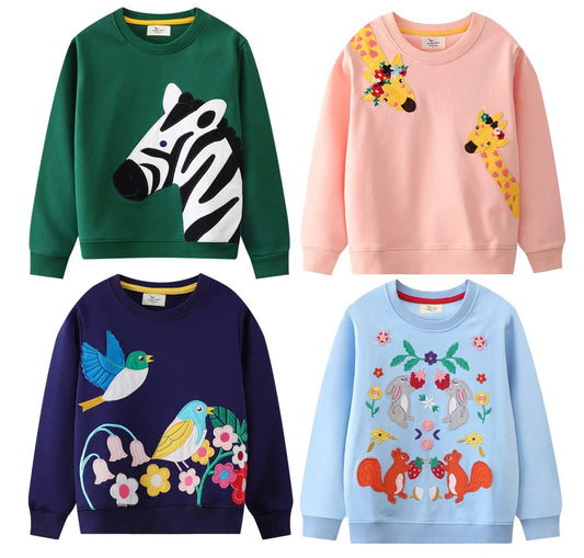 Kinder-Sweatshirts mit Tiermotiven