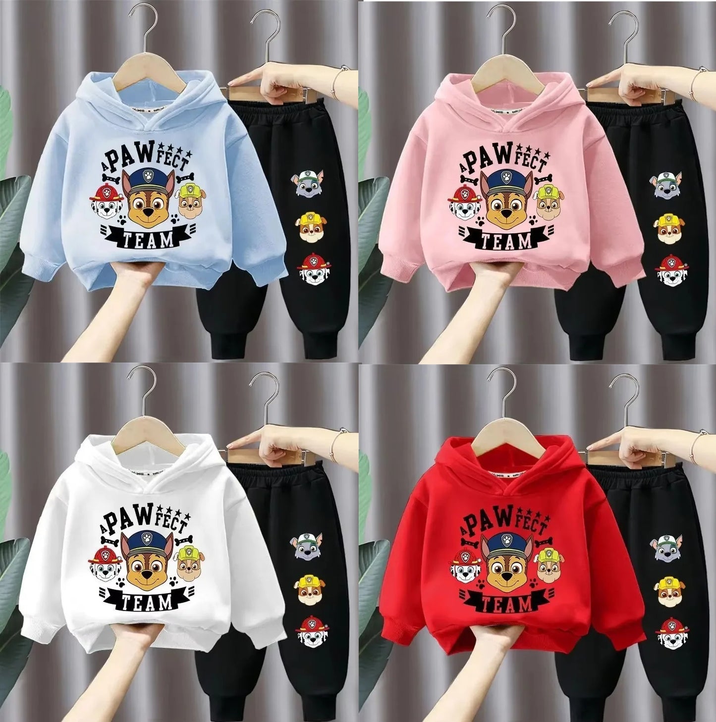 "Pawfect Team" Kinder-Hoodie-Set