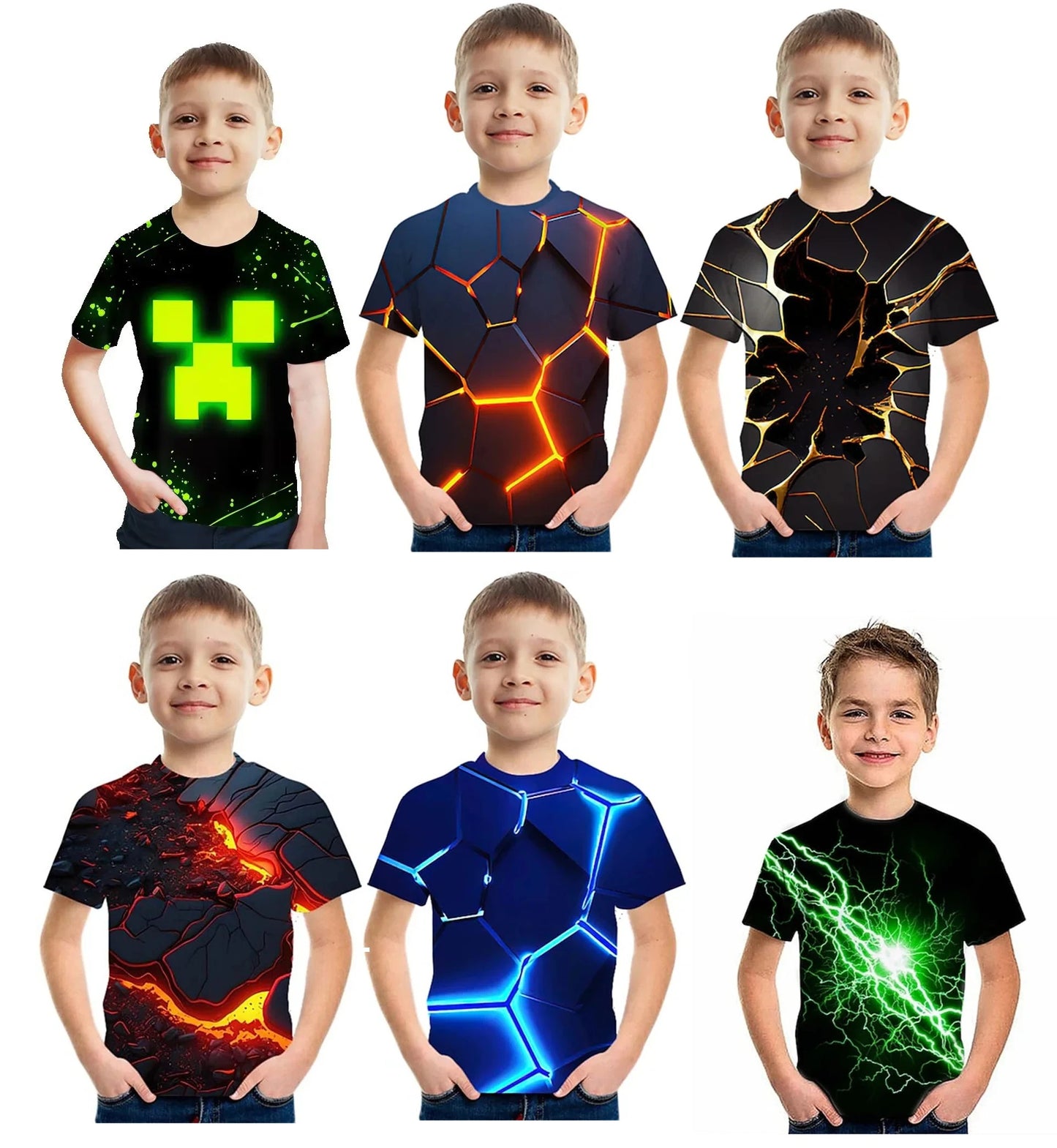 Coole Kinder-T-Shirts mit leuchtenden Designs