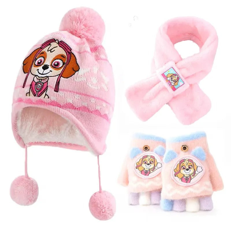 3-teiliges Winter-Set – Mütze, Schal & Handschuhe für Kinder