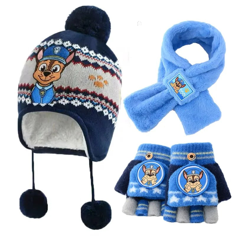 3-teiliges Winter-Set – Mütze, Schal & Handschuhe für Kinder