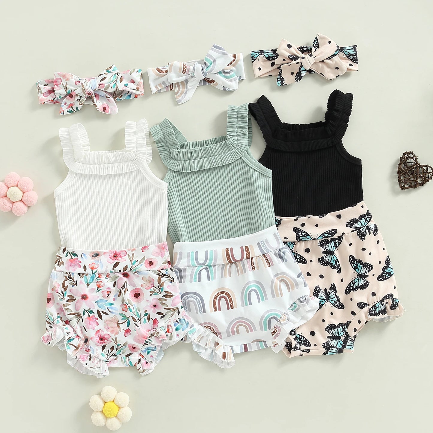 Set 3-teilig für Mädchen | Sommermode für Baby- und Kleinkinder