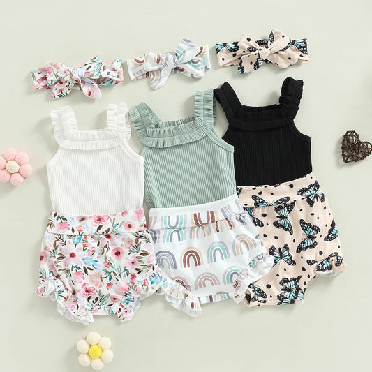 Set 3-teilig für Mädchen | Sommermode für Baby- und Kleinkinder