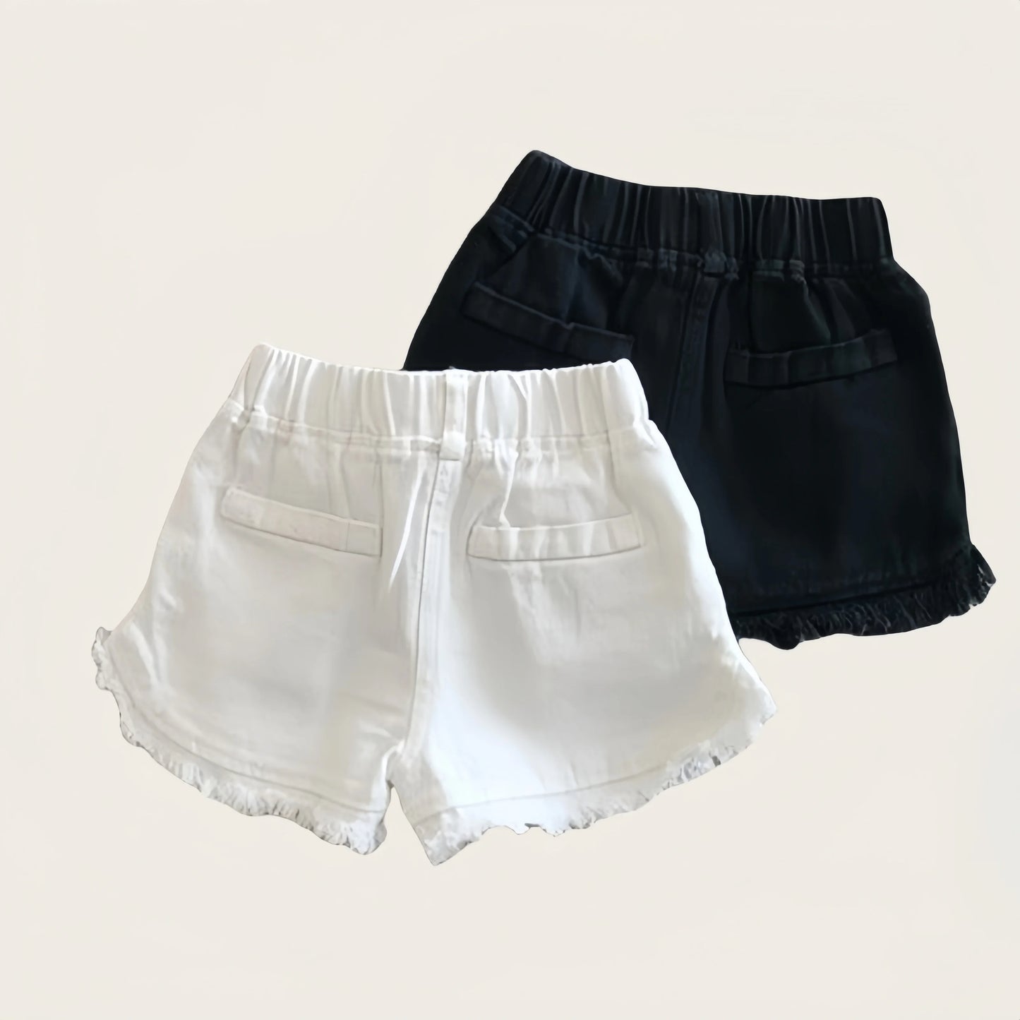 Bequeme Kinder-Shorts in Schwarz & Weiß für Mädchen