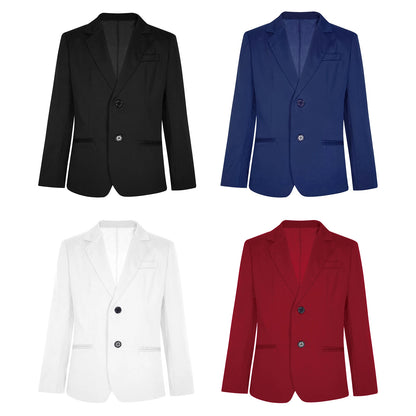 Blazer für Kinder einfarbig in den Farben schwarz, rot, weiß oder blau