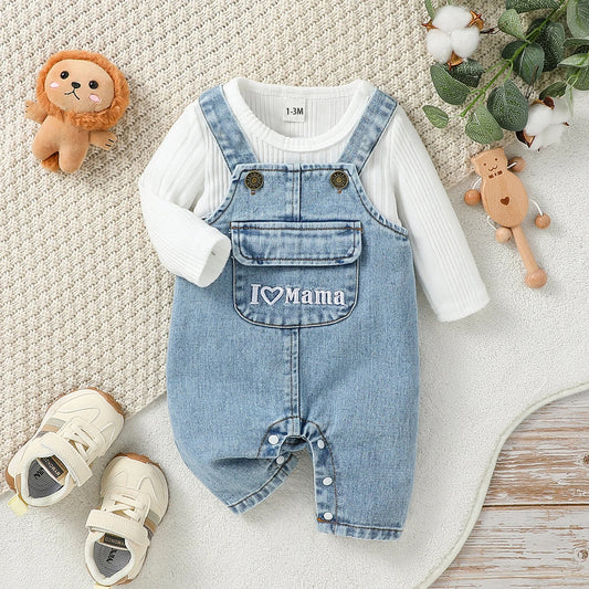 Liebevolle Latzhose "I ❤️ Mama" – Für die Kleinsten mit Stil